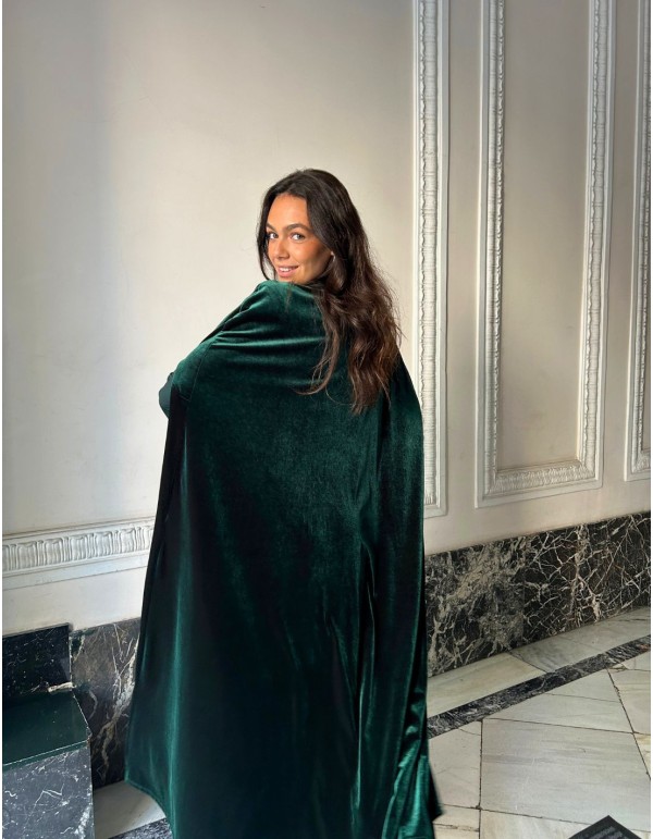 Longue cape d'invité en velours avec laçage 2