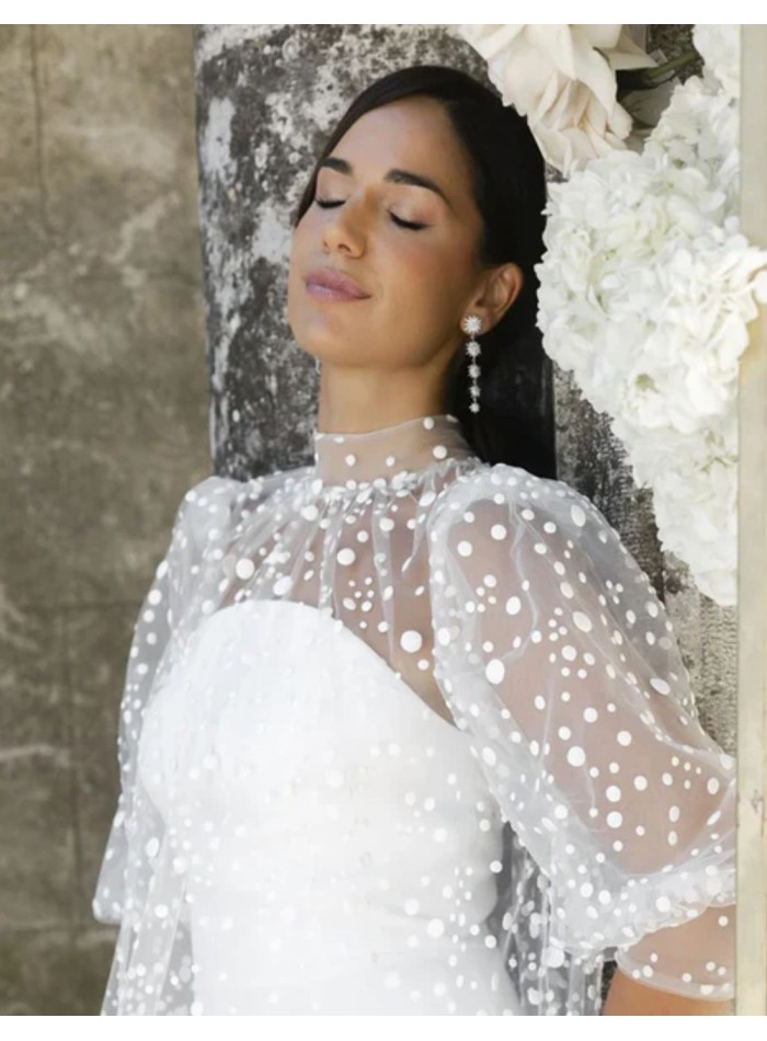 Boucles d'oreilles longues avec cinq étoiles