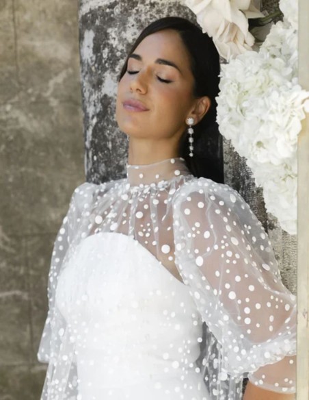 Boucles d'oreilles longues avec cinq étoiles