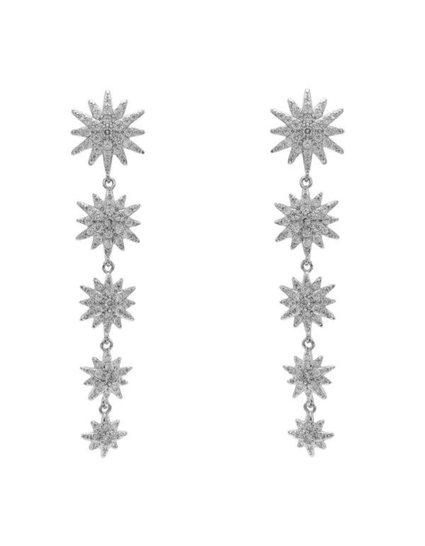 Long party earrings with five stars
