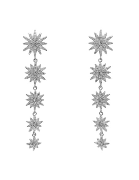 Boucles d'oreilles longues avec cinq étoiles