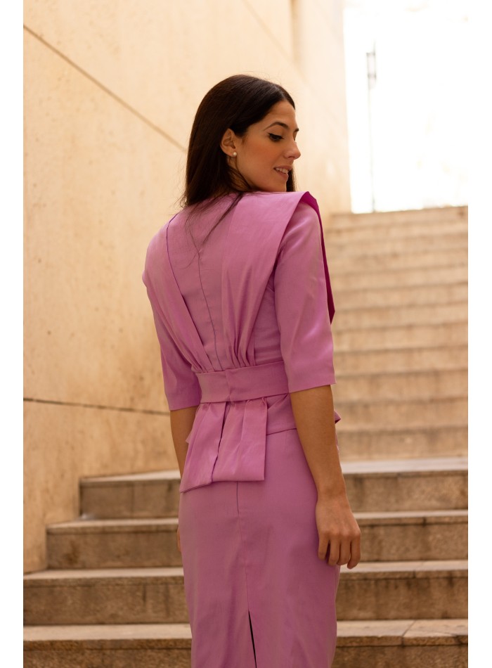 Pink party set top with shoulder pads and...