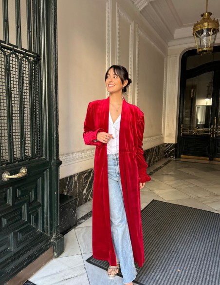 Kimono para invitada de terciopelo de alta calidad