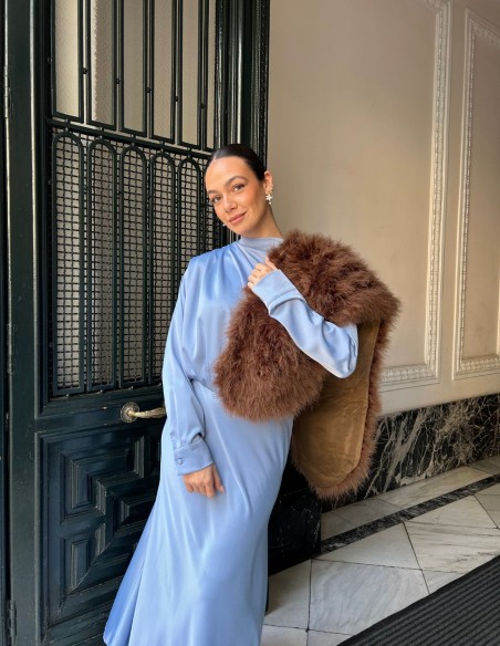 Long stole made of natural ostrich feathers - various colours