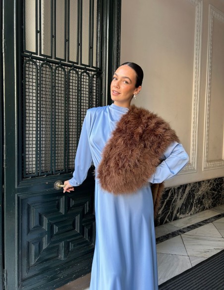 Long stole made of natural ostrich feathers - various colours