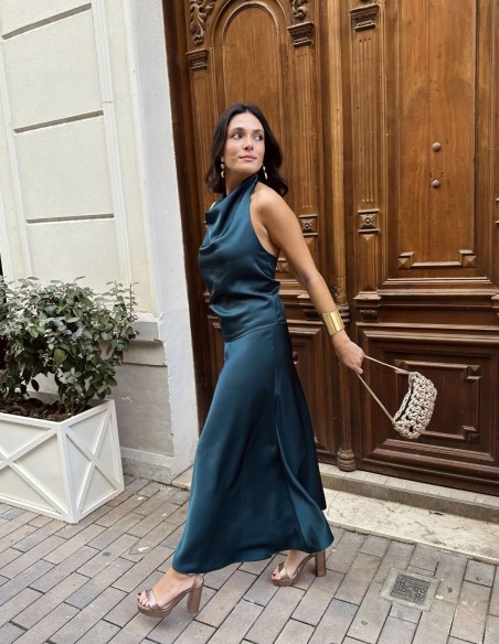 copy of Green satin halter-necked guest top