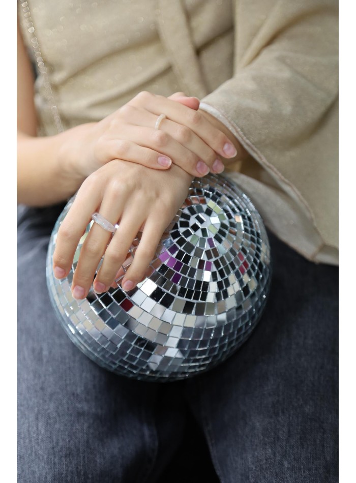 Top de fiesta asimétrico dorado