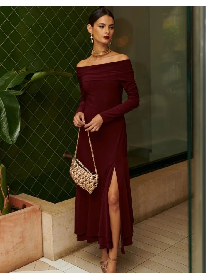 copy of Robe de soirée midi avec encolure...