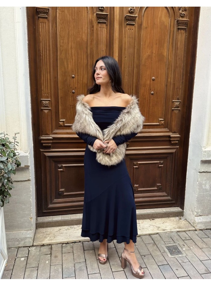 copy of Robe de soirée midi avec encolure...