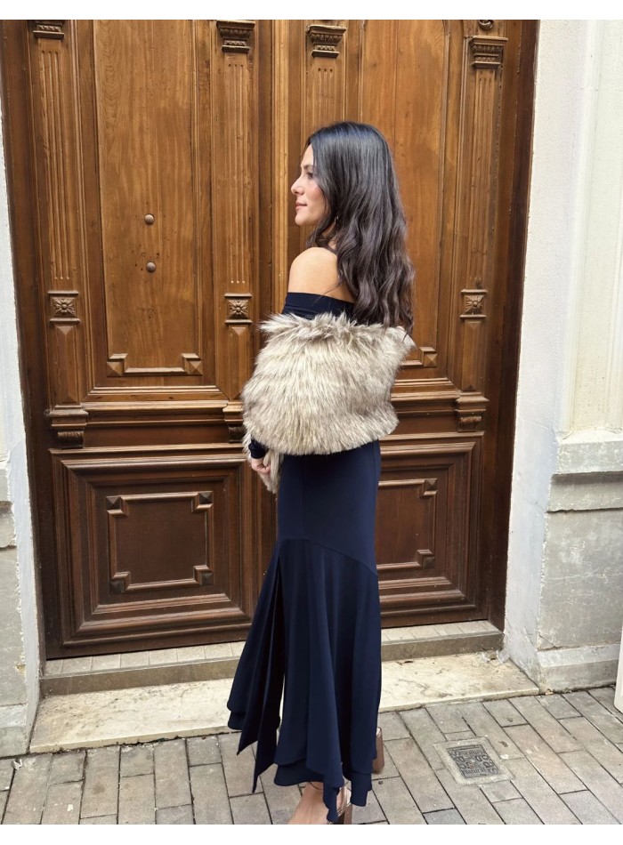 copy of Midi party dress with boat neckline and...