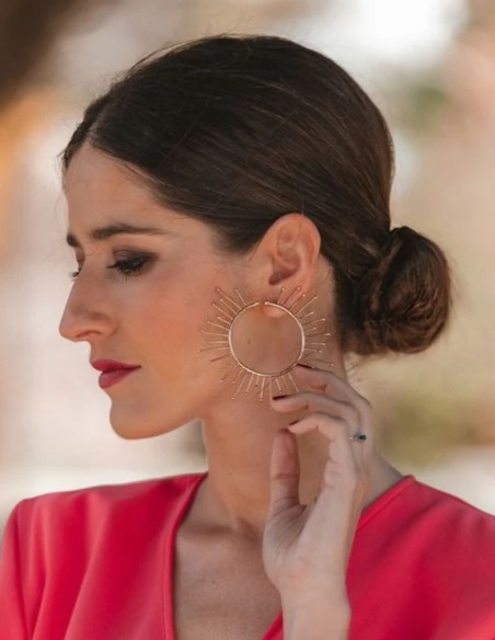 Boucles d'oreilles circulaires avec petits éclairs