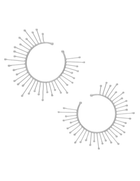 Circular party earrings with small lightning bolts