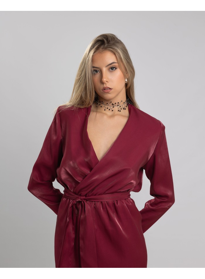 Vestido de fiesta mini con frunce delantero