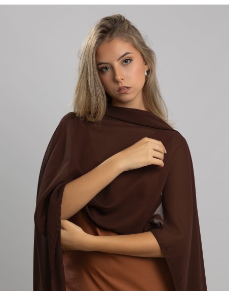 Chocolate brown chiffon scarf