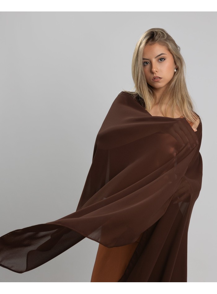 Chocolate brown chiffon scarf