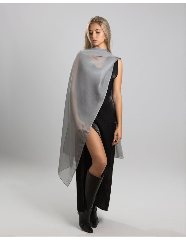 Silver chiffon scarf for guests