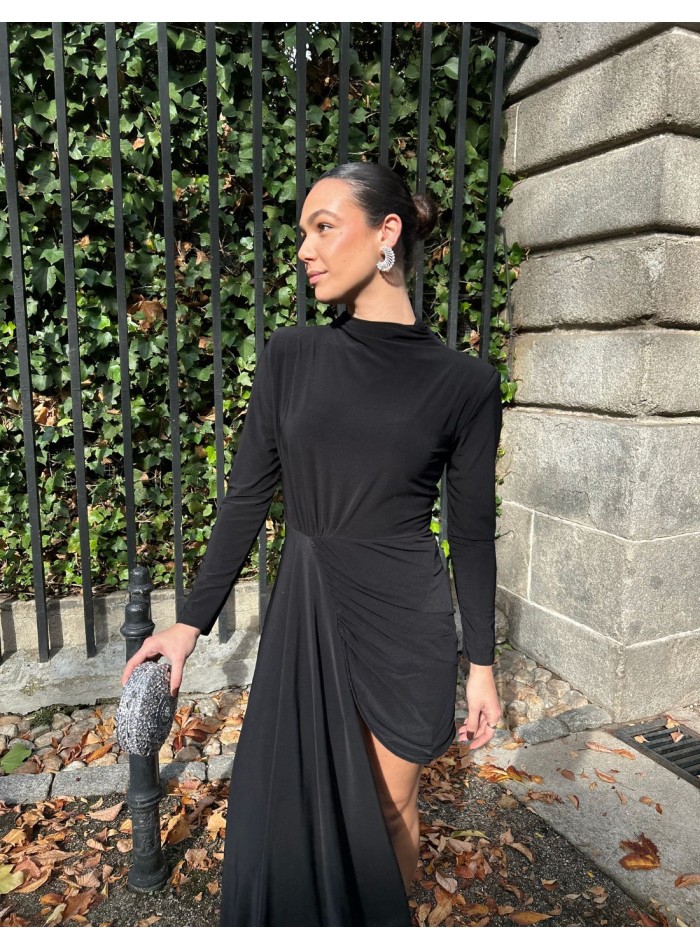 Robe de soirée courte avec plongeon latéral -...