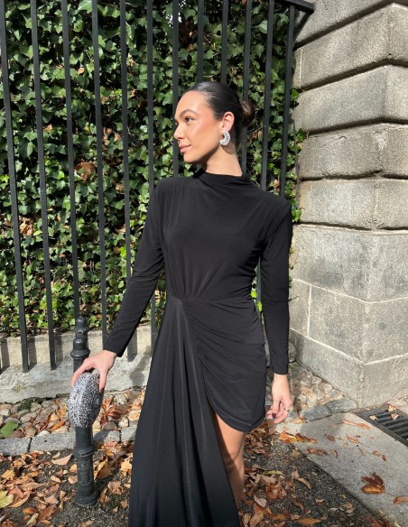 Vestido corto de fiesta con caída lateral - Roxana Zurdo