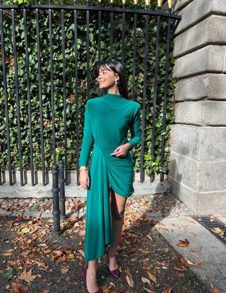 Vestido corto de fiesta con caída lateral - Roxana Zurdo