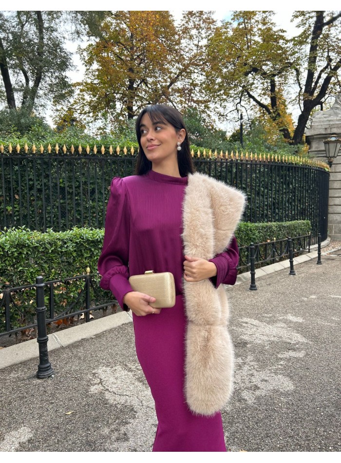 Vestido de fiesta midi con blusa de bambula y...