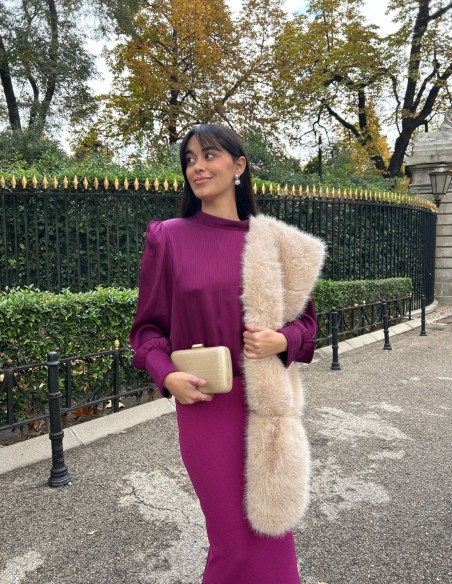 Robe de soirée midi avec chemisier en bambou et jupe crayon en maille