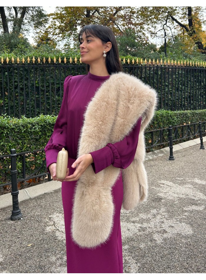 Robe de soirée midi avec chemisier en bambou et...