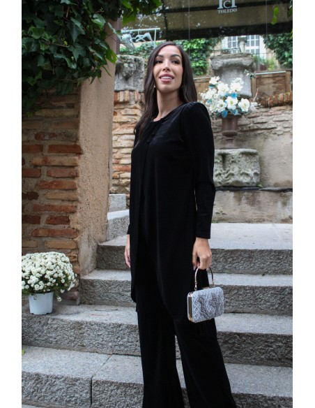 Black velvet set tunic and long pants
