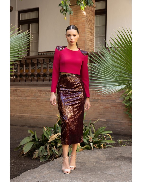 Party top with long sleeves and sequins 2