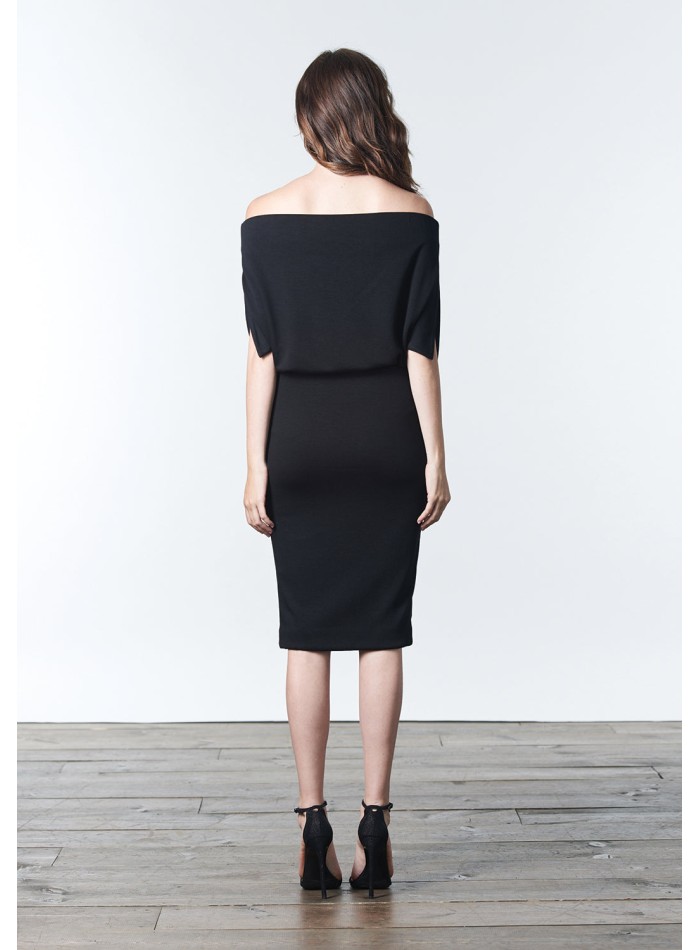 Knitted cocktail dress with multi-position...