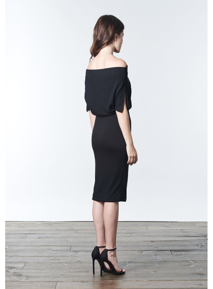 Knitted cocktail dress with multi-position...