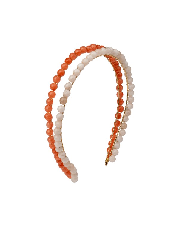 Diadema de fiesta doble naranja y blanco