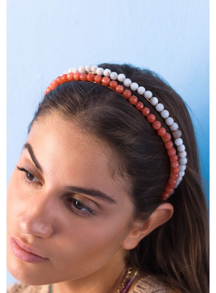 Double orange and white party headband