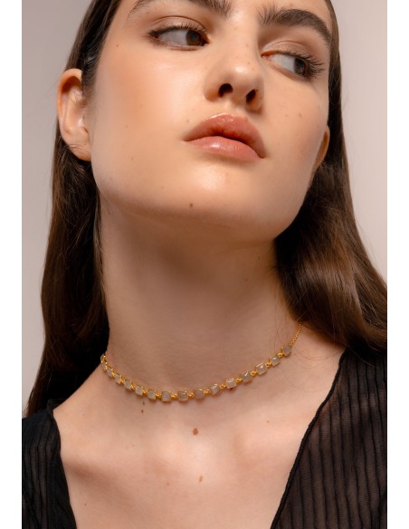 Tour de cou Niagara blanc et or