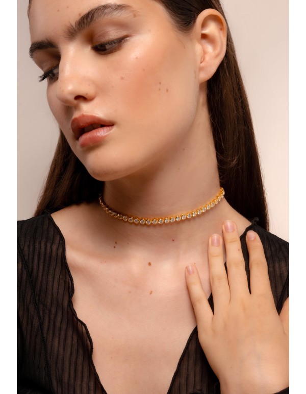 Riviere Zirconia Golden Choker 2
