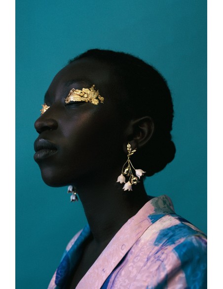 Pendientes con Forma de Lirios del Valle en Color Blanco