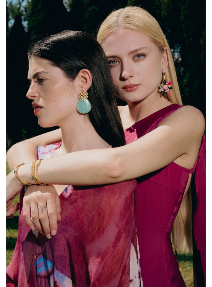 Bracelet en or avec pierre aigue-marine