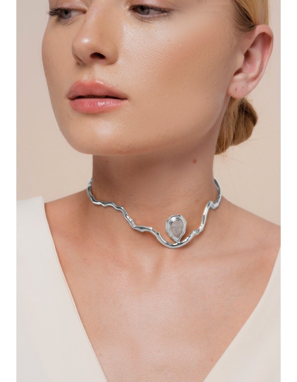 Choker Plata con piedra - Gratitude 2