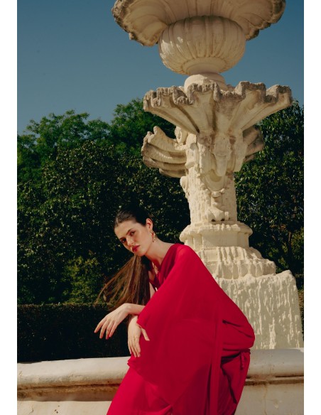 Pendientes dorados forma ojo naranja con piedra