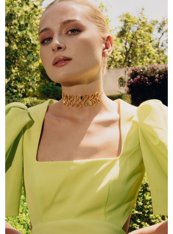 Choker Dorado con Piedras Semipreciosas – Unalome