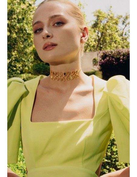 Golden Choker with Semiprecious Stones - Unalome