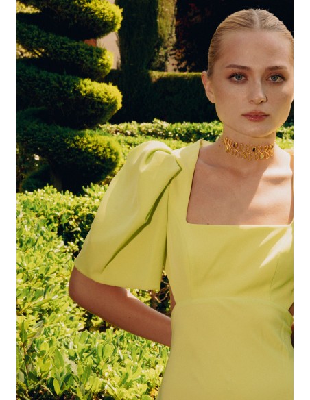 Golden Choker with Semiprecious Stones - Unalome