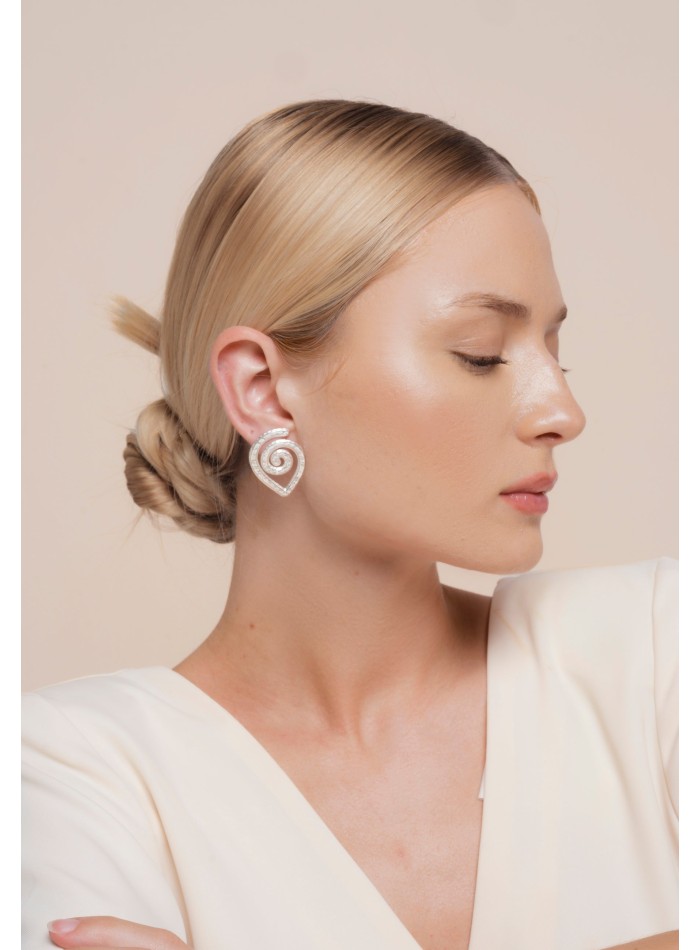 Boucles d'oreilles spirales en argent