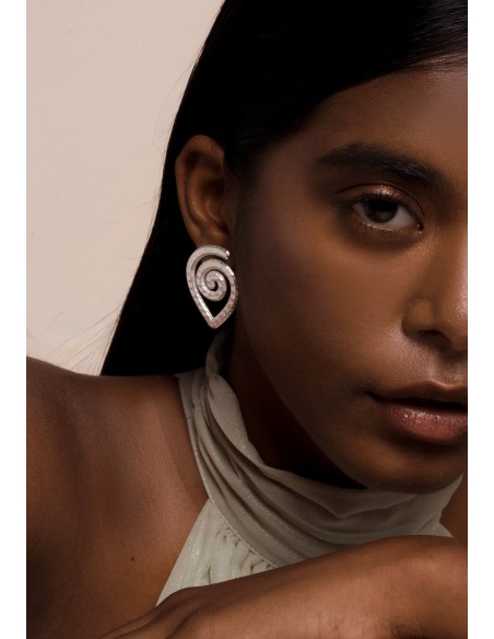 Boucles d'oreilles spirales en argent
