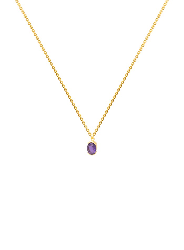 Gold Pendant with Purple Stone