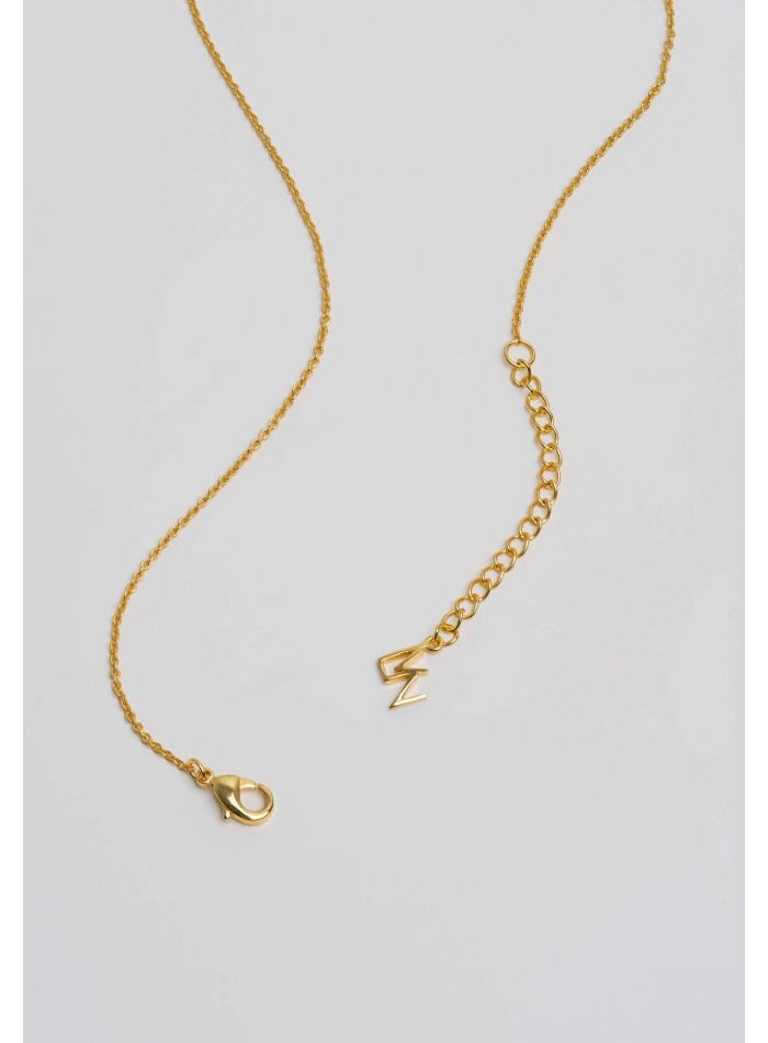 Pendentif doré avec pierre rose