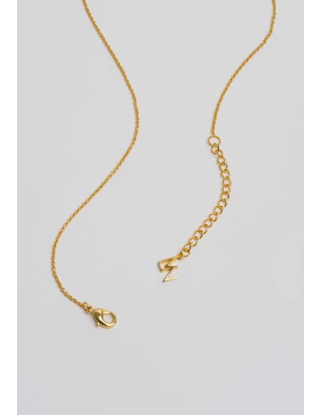 Gold Pendant with Pink Stone