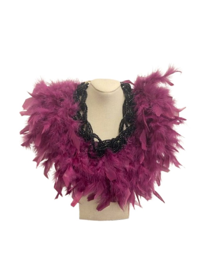 Collier en plumes naturelles