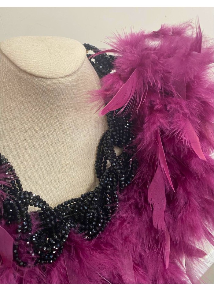 Collier en plumes naturelles