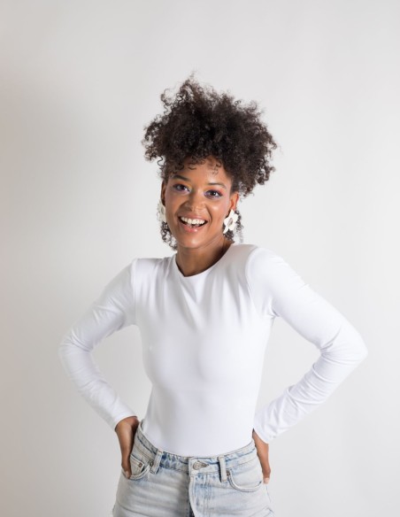 Pendientes con motivos florales de porcelana