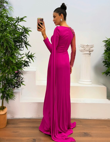 long ball gown with rhinestones